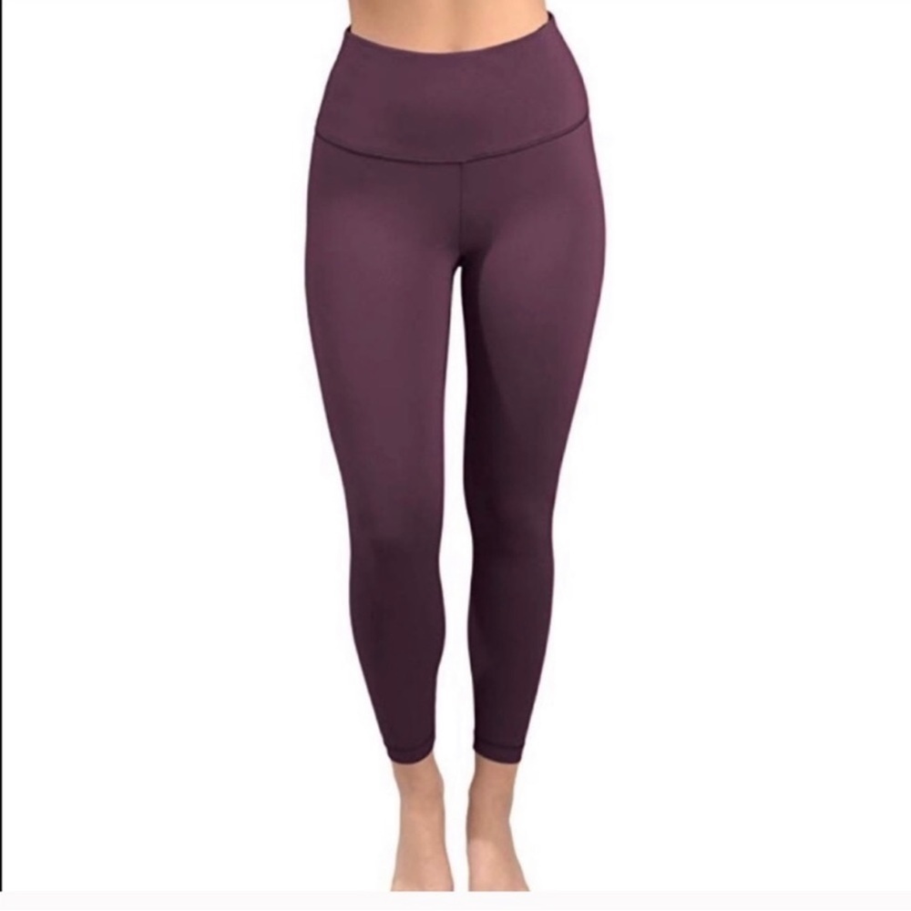 🔥 Yogalicious Lux NWT Dark Cherry Full Length Leggings 1X Pockets